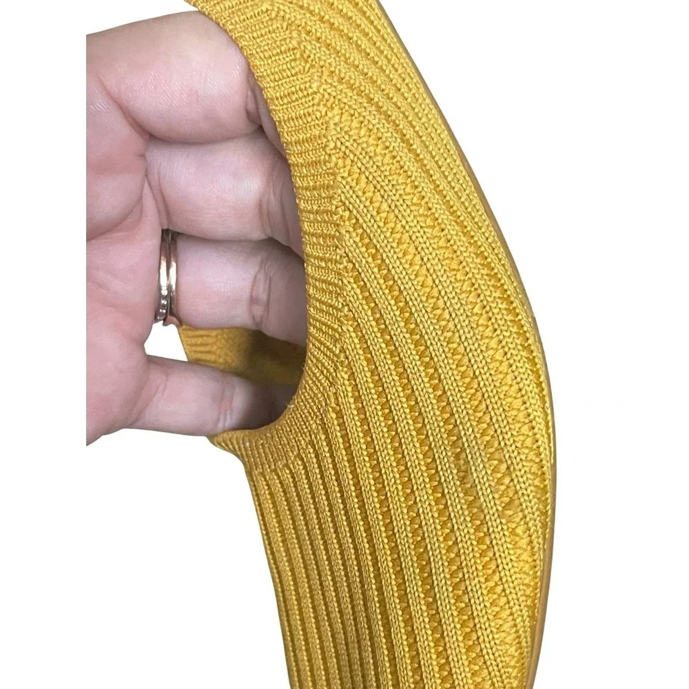 Everlane The Day Glove Flats in Re-Knit Woven Ballet Stretch Mustard Yellow 10